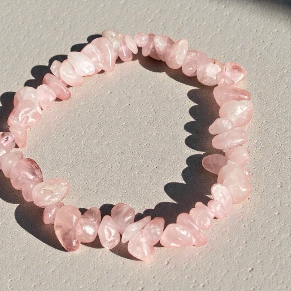 Gorgeous rose quartz 7” stretch bracelet